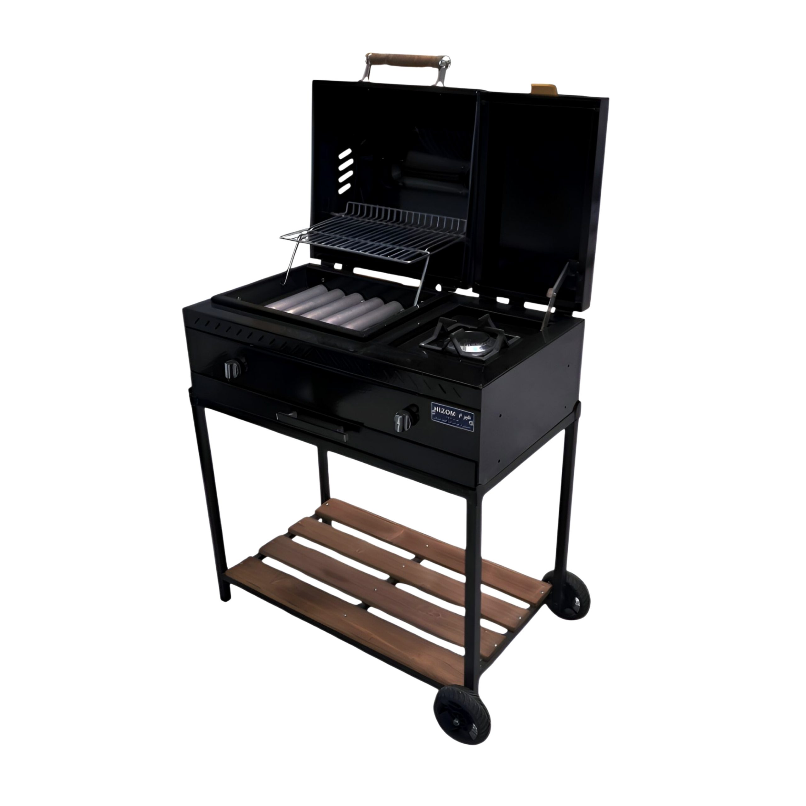 باربیکیو گازی هیزم مدل پلوپز دار 80 سانت