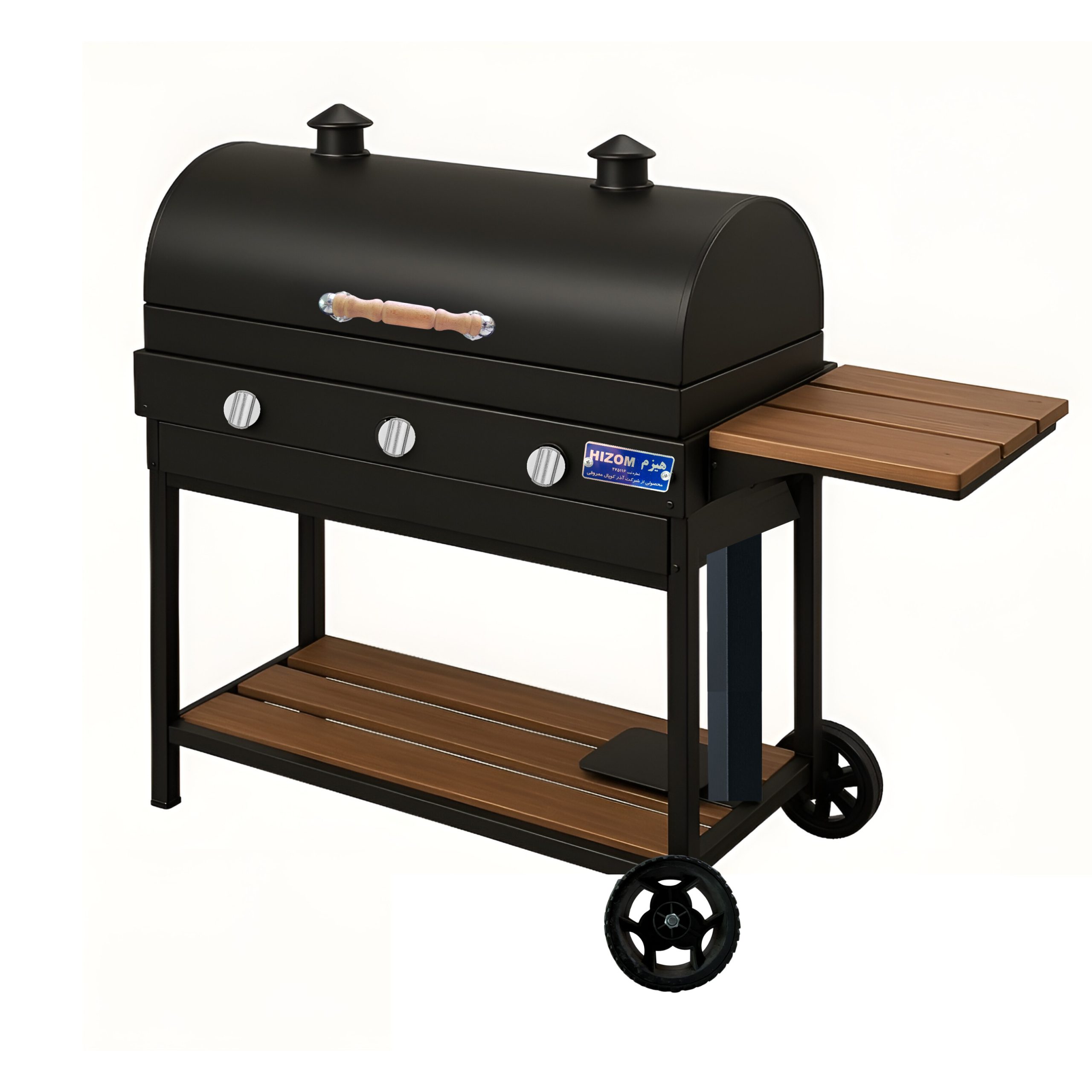 باربیکیو ذغالی گازی هیزم مدل فن دار 90 سانت